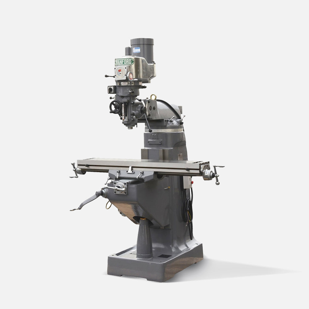 Knee Milling Machine 9" x 49" - Variable Speed Pulley, Three Phase